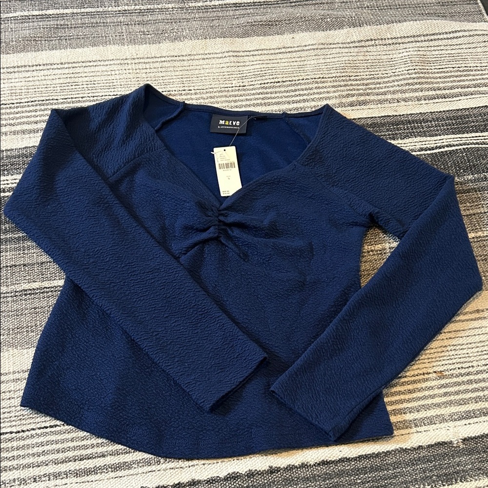 Anthropologie Maeve Blue Long Sleeve Top